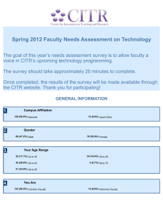 Spring 2012 Faculty Needs Assessment on Technology