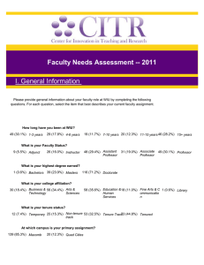 Faculty Needs Assessment -- 2011