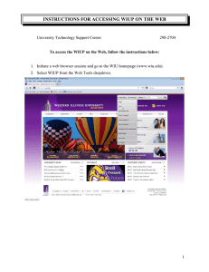 INSTRUCTIONS FOR ACCESSING WIUP ON THE WEB