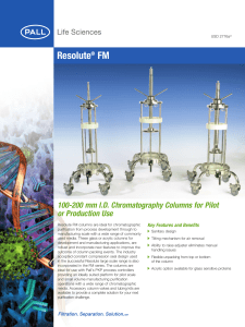 Resolute FM 100-200 mm I.D. Chromatography Columns for Pilot or Production Use