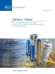 Athalon Filters For hydraulic and lubrication oils Beta