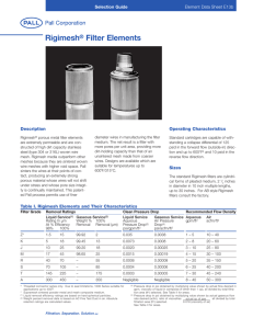 Rigimesh Filter Elements ® Selection Guide