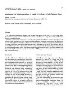 Distribution and faunal associations of benthic invertebrates at Lake Turkana,...