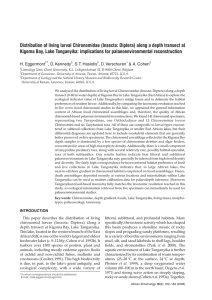 Distribution of living larval Chironomidae (Insecta: Diptera) along a depth... Kigoma Bay, Lake Tanganyika: implications for palaeoenvironmental reconstruction