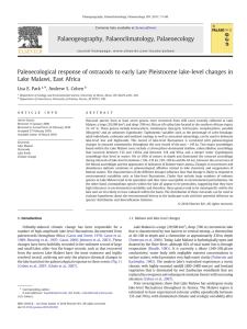 Paleoecological response of ostracods to early Late Pleistocene lake-level changes... Lake Malawi, East Africa