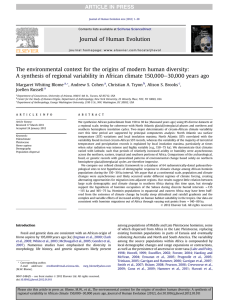 The environmental context for the origins of modern human diversity: