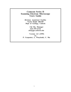 Camscan Series II Scanning Electron Microscope Users Guide