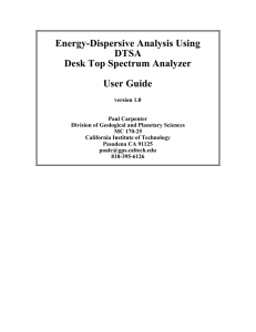 Energy-Dispersive Analysis Using DTSA Desk Top Spectrum Analyzer User Guide