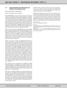 ISSCC 2003 / SESSION 11  / MICROSENSORS AND BIOMEMS /... 11.7 Integrated Multiple-Device IMU System with