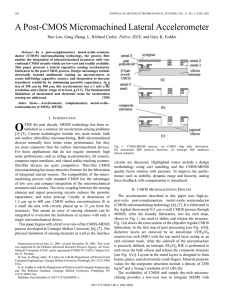 A Post-CMOS Micromachined Lateral Accelerometer , Fellow, IEEE