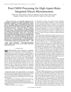Post-CMOS Processing for High-Aspect-Ratio Integrated Silicon Microstructures , Student Member, IEEE