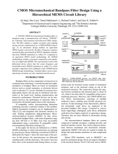 CMOS Micromechanical Bandpass Filter Design Using a Hierarchical MEMS Circuit Library