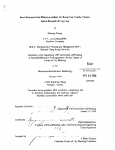 Rural Transportation Planning Analysis  in Chang-Hwa  County, Taiwan: by M.B.A.,