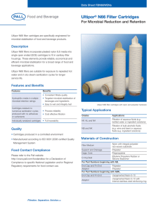 Ultipor N66 Filter Cartridges For Microbial Reduction and Retention Data Sheet FBN66WENa