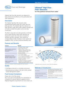 Ultipleat High Flow Filter Elements for fine particle removal from water