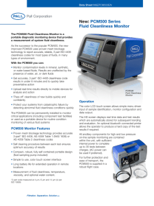 New: PCM500 Series Fluid Cleanliness Monitor