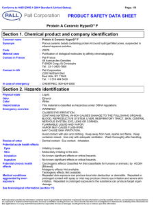 Section 1. Chemical product and company identification PRODUCT SAFETY DATA SHEET F