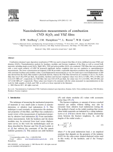 Nanoindentation measurements of combustion CVD Al O and YSZ films