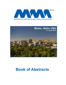 Book of Abstracts Boise, Idaho USA 1-4 June 2014