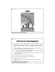 SEM Historical Development MSE 421/521 Structural Characterization