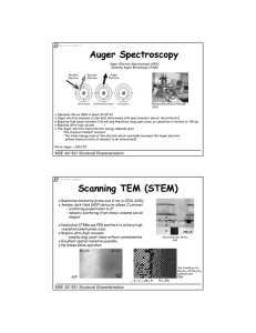 Auger Spectroscopy Auger Electron Spectroscopy (AES) Scanning Auger Microscopy (SAM)