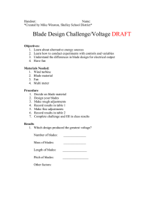Blade Design Challenge/Voltage  DRAFT