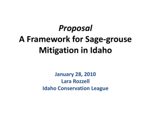 Proposal A Framework for Sage-grouse Mitigation in Idaho January 28, 2010