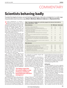 Scientists behaving badly COMMENTARY