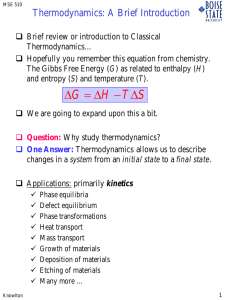 Thermodynamics: A Brief Introduction