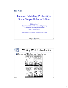 Increase Publishing Probability - Some Simple Rules to Follow Bill Knowlton