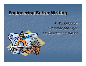 Engineering Better Writing A Workshop on Grammar and Style for Engineering Majors