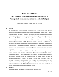 MIZORAM UNIVERSITY Draft Regulations Governing the Credit and Grading System in