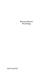 Research Review Psychology QANU April 2012