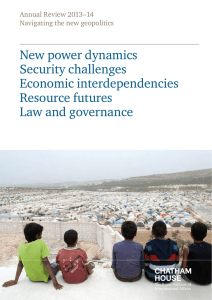 New power dynamics Security challenges Economic interdependencies Resource futures