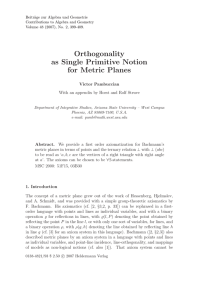 Beitr¨ age zur Algebra und Geometrie Contributions to Algebra and Geometry