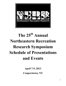 The 25 Annual Northeastern Recreation