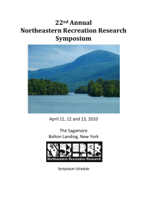 22 Annual Northeastern Recreation Research Symposium