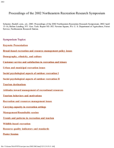Proceedings of the 2002 Northeastern Recreation Research Symposium