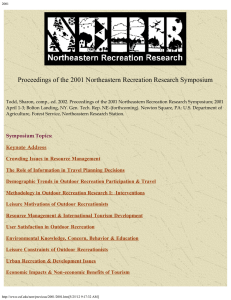 Proceedings of the 2001 Northeastern Recreation Research Symposium