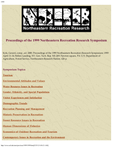 Proceedings of the 1999 Northeastern Recreation Research Symposium