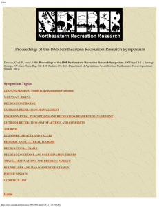 Proceedings of the 1995 Northeastern Recreation Research Symposium
