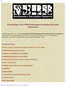 Proceedings of the 1994 Northeastern Recreation Research Symposium