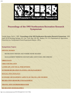 Proceedings of the 1993 Northeastern Recreation Research Symposium