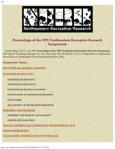 Proceedings of the 1991 Northeastern Recreation Research Symposium