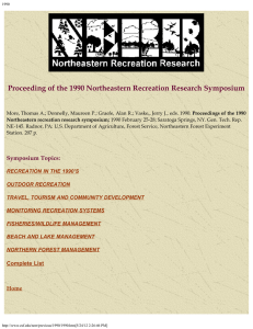 Proceeding of the 1990 Northeastern Recreation Research Symposium