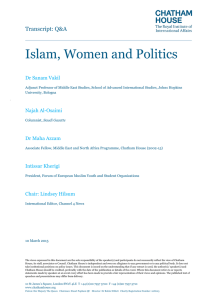 Islam, Women and Politics  Transcript: Q&amp;A Dr Sanam Vakil