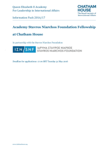 Academy Stavros Niarchos Foundation Fellowship  at Chatham House Queen Elizabeth II Academy