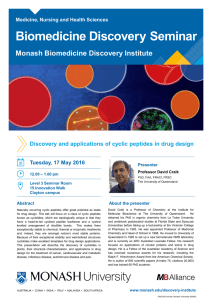 Biomedicine Discovery Seminar Monash Biomedicine Discovery Institute Tuesday, 17 May 2016