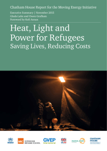 Heat, Light and Power for Refugees Saving Lives, Reducing Costs