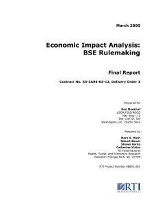 Economic Impact Analysis: BSE Rulemaking  Final Report